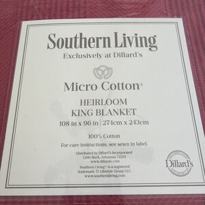 Southern Living King 100% Cotton Textured Heirloom Blanket Pepper Red NWT $119